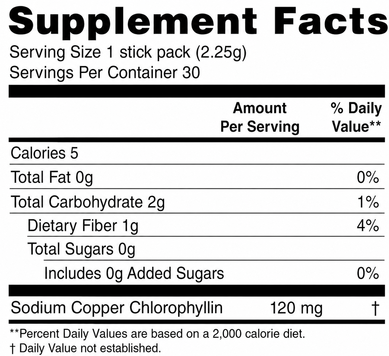 Chlorophyll Stick Packs for Gut Health